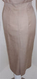 DON LOPER 1950s Taupe Silk Dress, Polka Dot Lined Jacket