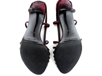 BADGLEY MISCHKA Red Metallic Suede Heels Size 38 1/2