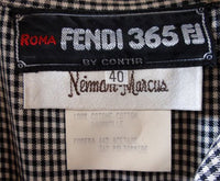 FENDI 1980s 365 Black and White Checked Dress with Hidden Skirt