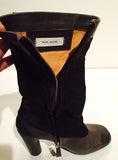 MARC JACOBS Gray Suede and Leather Button Up Spat Design Boots Size 8