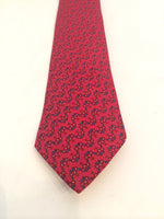 HERMES Imperial Red Silk Neck Tie Print 59 in.
