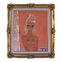 IGOR PANTUHOFF 1960s Peach Girl with Platinum Hair Painting