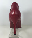 MICHEL PERRY Red Leather with Silver Side Zipper Ankle Boots Size 9