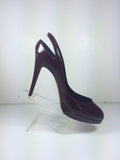 BRIAN ATWOOD Burgundy Patent Leather Pumps with Cut Out Slingback Size 8