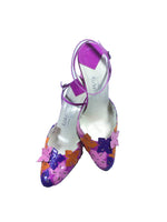 MICHEL PERRY Pink, Purple, and Orange Floral Leather Heels Size 5 1/2