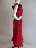 MAGGIE REEVES Red Flamenco Ruched Dress