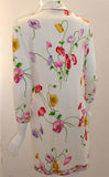 LEONARD 1990 White Floral Print Day Dress