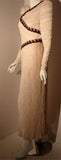 MARY MCFADDEN 1990s Cream Evening Gown with Beading Size 6