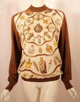 HERMES Sweater with Silk Print Size 42