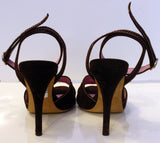 YVES SAINT LAURENT Brown Suede Ankle Strap Heels Size 38
