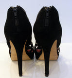 BRIAN ATWOOD Black Suede Open Toe Criss Cross Design Platforms Size 8