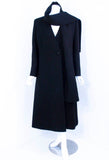 PAULINE TRIGERE 1980s Black Wool Overcoat w/ Scarf