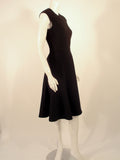 MONIQUE LHUILLIER Black Wool Sleeveless Dress Size 8