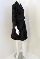 NORMAN NORELL Vintage 2 pc. Black with White Flecks Skirt Suit with Belt