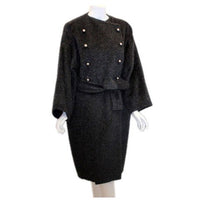 PATRICK KELLY 1980s Charcoal Wool and Mohair Ladies Coat