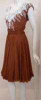 HELEN ROSE 1950s Beaded Chiffon Cocktail Dress