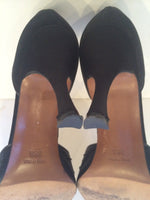 CHRISTIAN DIOR 1990s Black Silk Heels Size 39 1/2