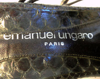 EMANUEL UNGARO Snake Skin Star High Heel Sandals with Ankle Strap Size 7 1/2