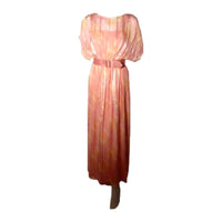 TEAL TRAINA 1970s Pink Pastel Chiffon Gown