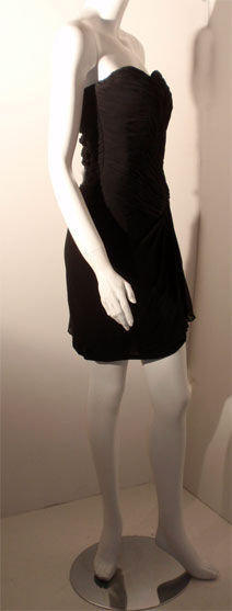 Vicky Tiel Black Strapless Cocktail Dress, Circa 1980