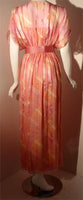 TEAL TRAINA 1970s Pink Pastel Chiffon Gown