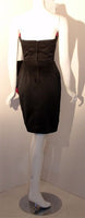VICTOR COSTA 1980s Black and Pink Silk Cocktail Dress