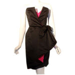 VICTOR COSTA 1980s Black and Pink Silk Cocktail Dress